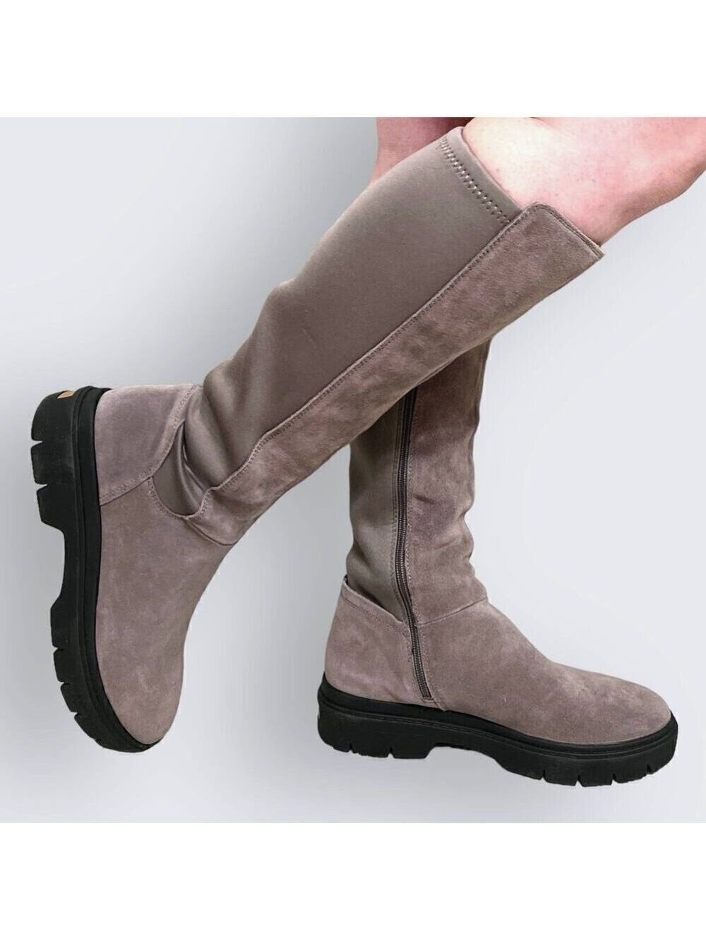 Dr Scholls NEW Womens 6.5 Crush It Tall Riding Boots Leather Flex Calf Lug Sole